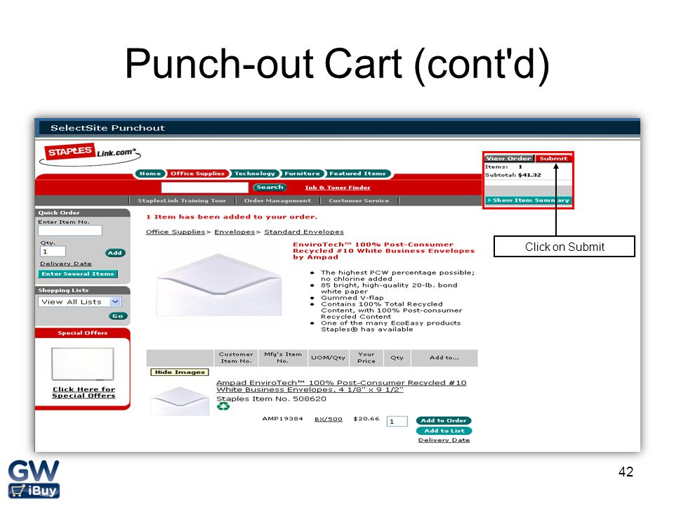 Punch-out Cart (cont d)