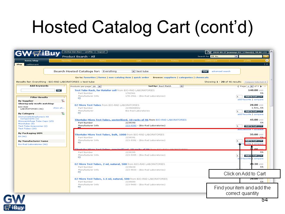 Hosted Catalog Cart (cont’d)