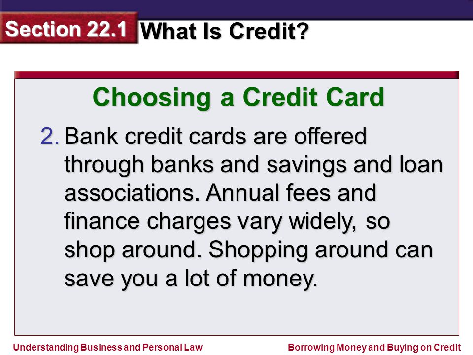Choosing a Credit Card