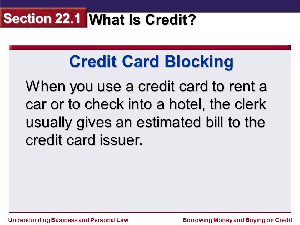 Credit Card Blocking