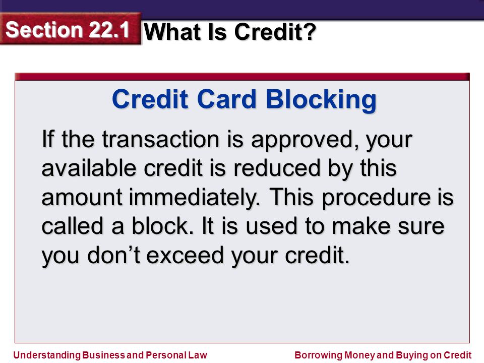 Credit Card Blocking
