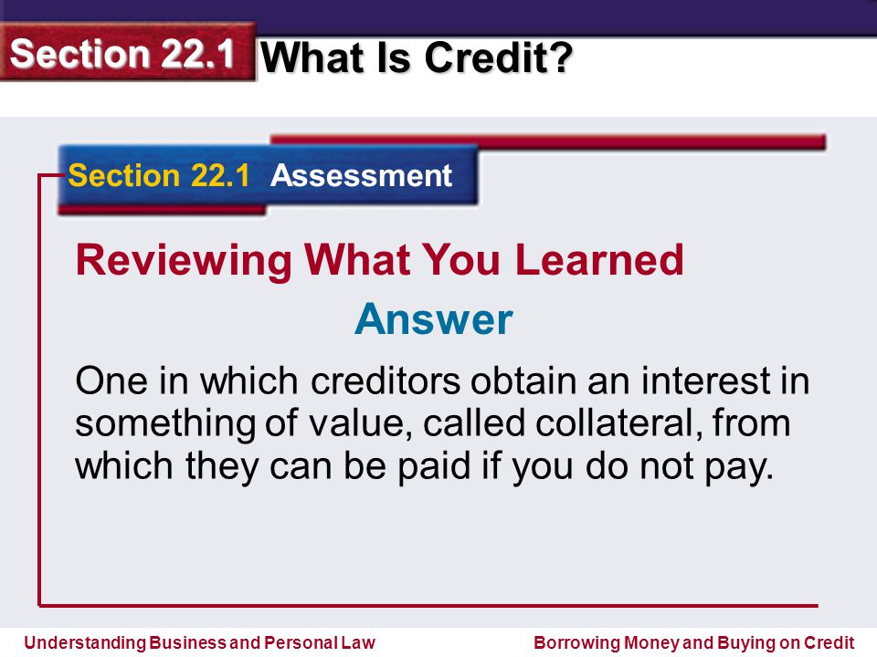Reviewing What You Learned Answer