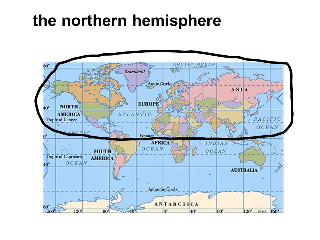 the northern hemisphere
