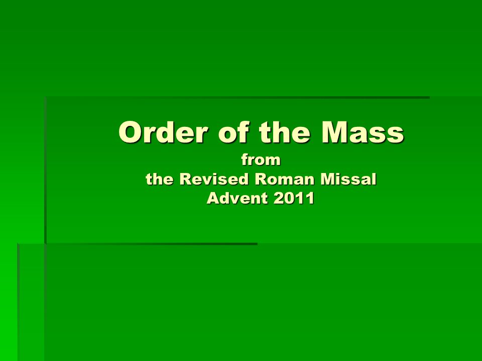 Order of the Mass from the Revised Roman Missal