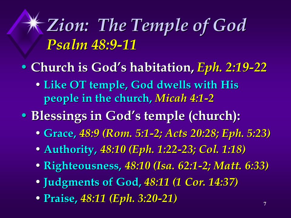 Zion: The Temple of God Psalm 48:9-11