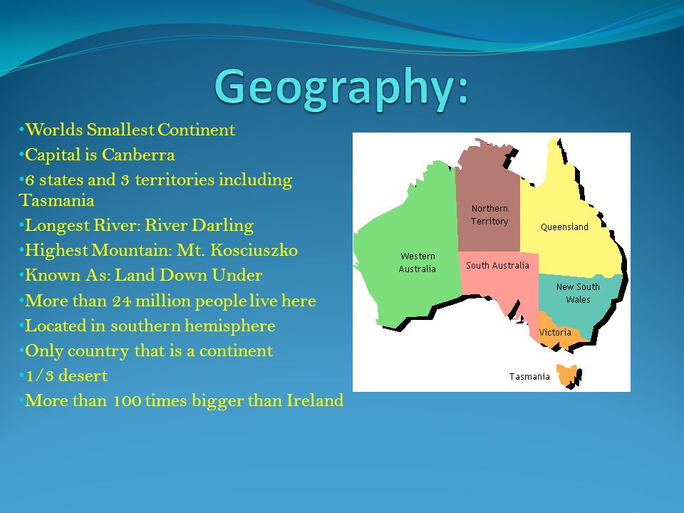 Geography: Worlds Smallest Continent Capital is Canberra