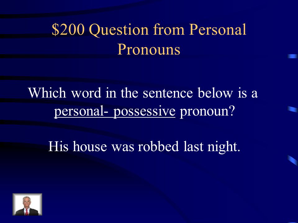 $200 Question from Personal Pronouns
