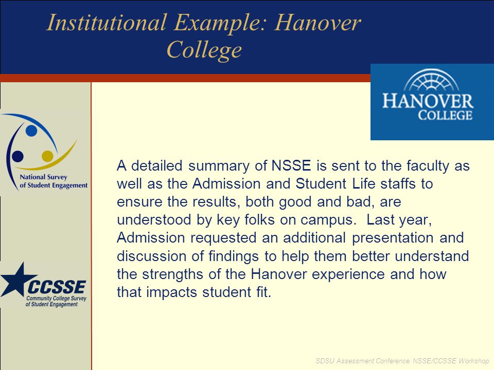 Institutional Example: Hanover College