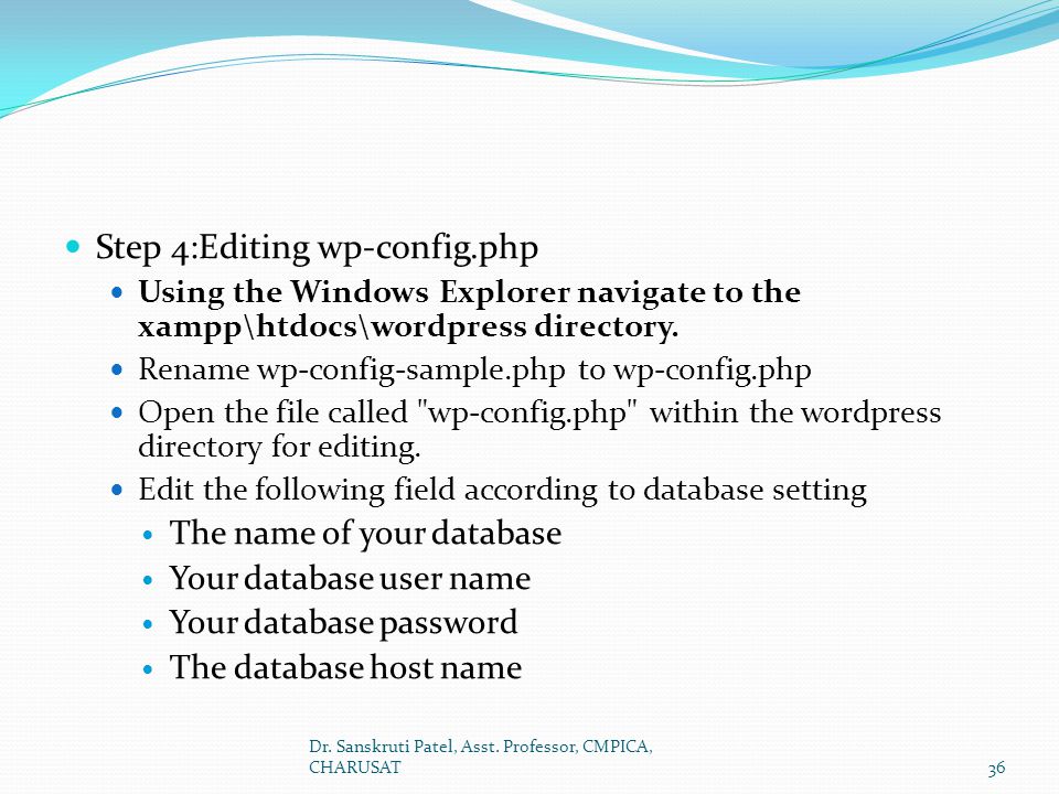 Step 4:Editing wp-config.php