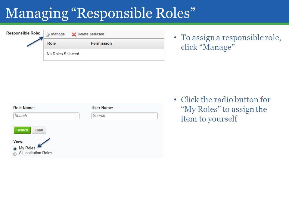 Managing Responsible Roles