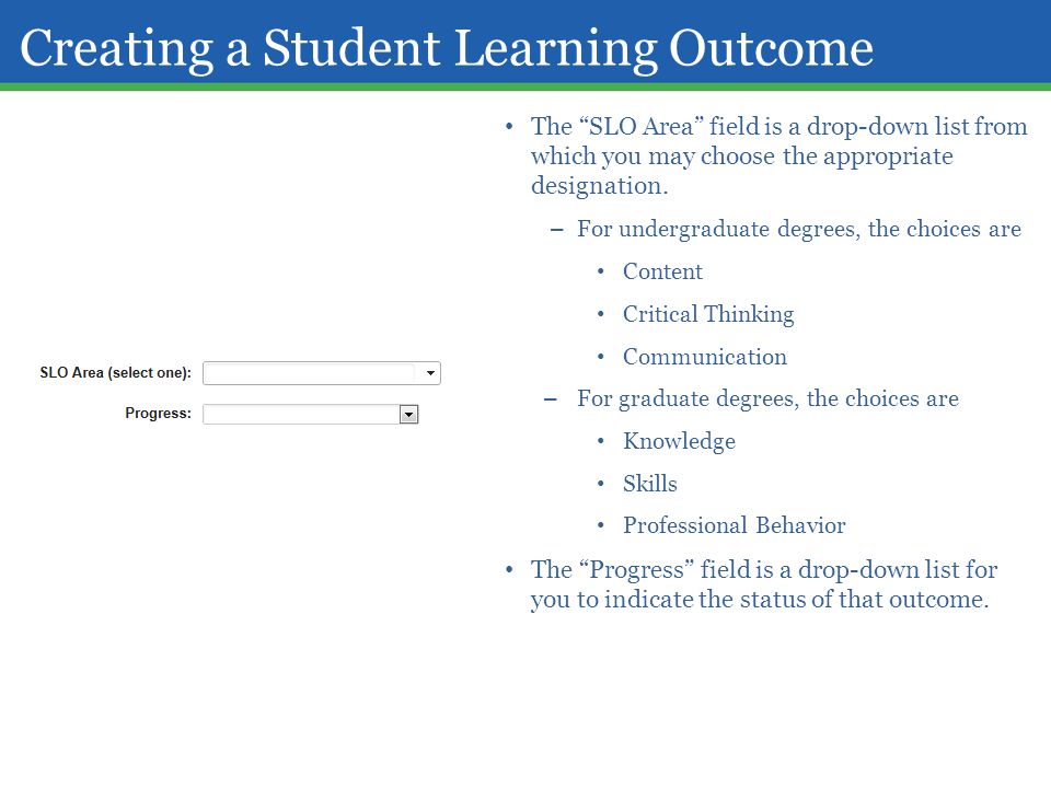 Creating a Student Learning Outcome