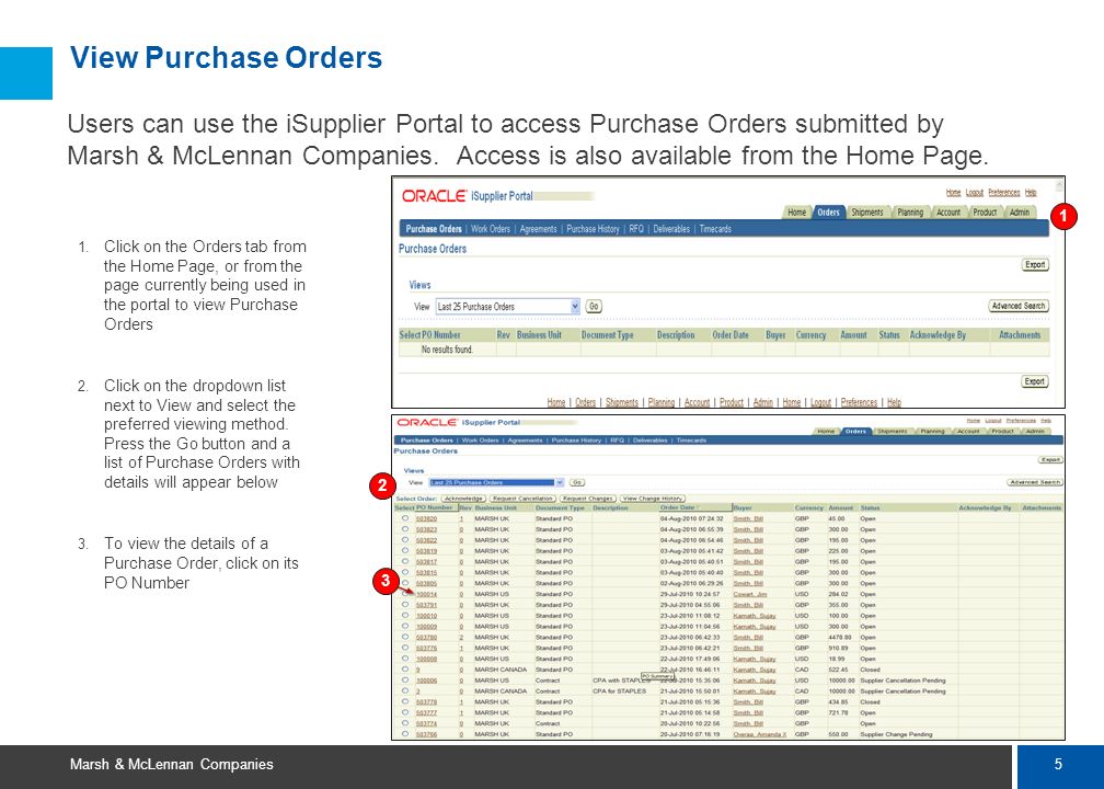 View Purchase Orders