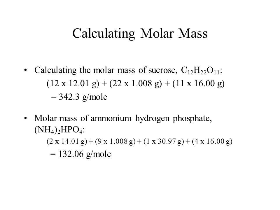 Calculating Molar Mass