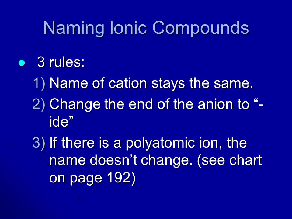 Naming Ionic Compounds