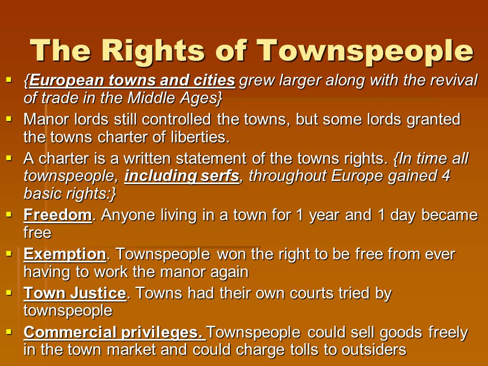 The Rights of Townspeople