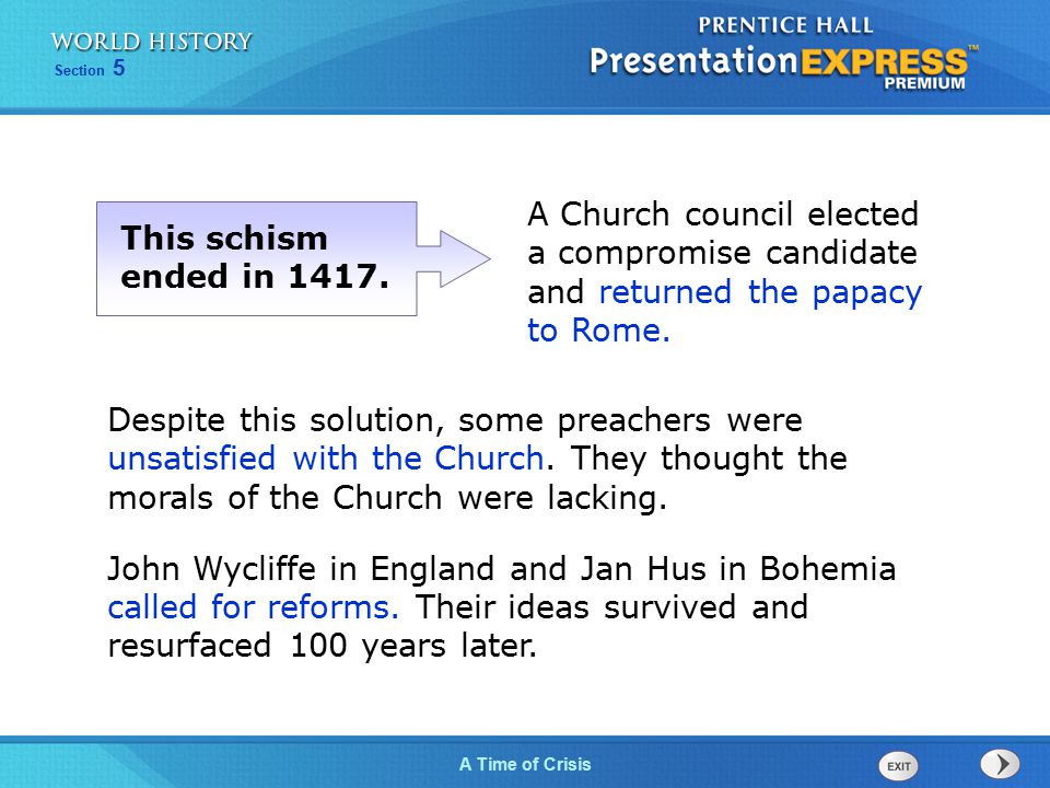 A Church council elected a compromise candidate and returned the papacy to Rome.