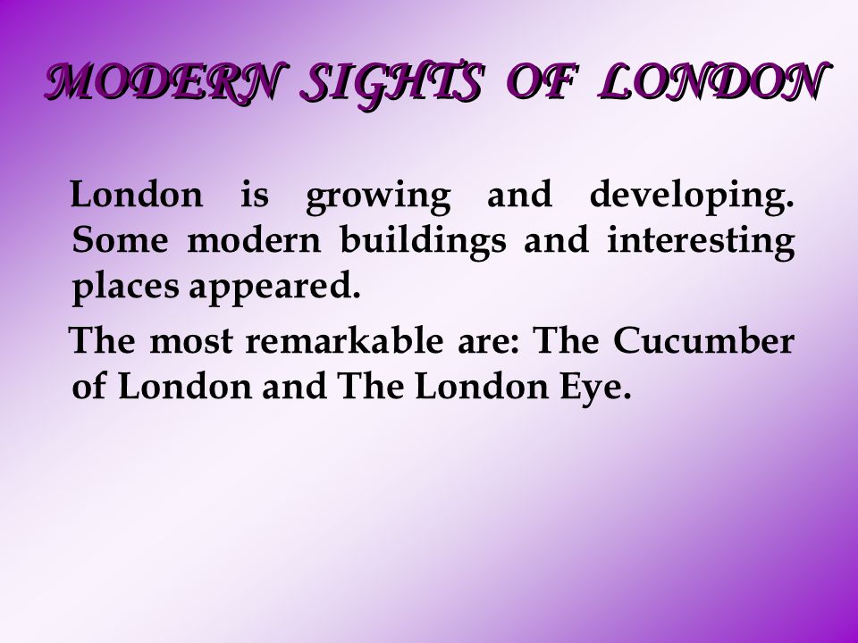 MODERN SIGHTS OF LONDON