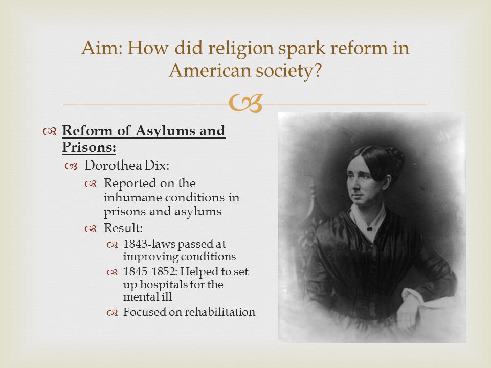 Aim: How did religion spark reform in American society