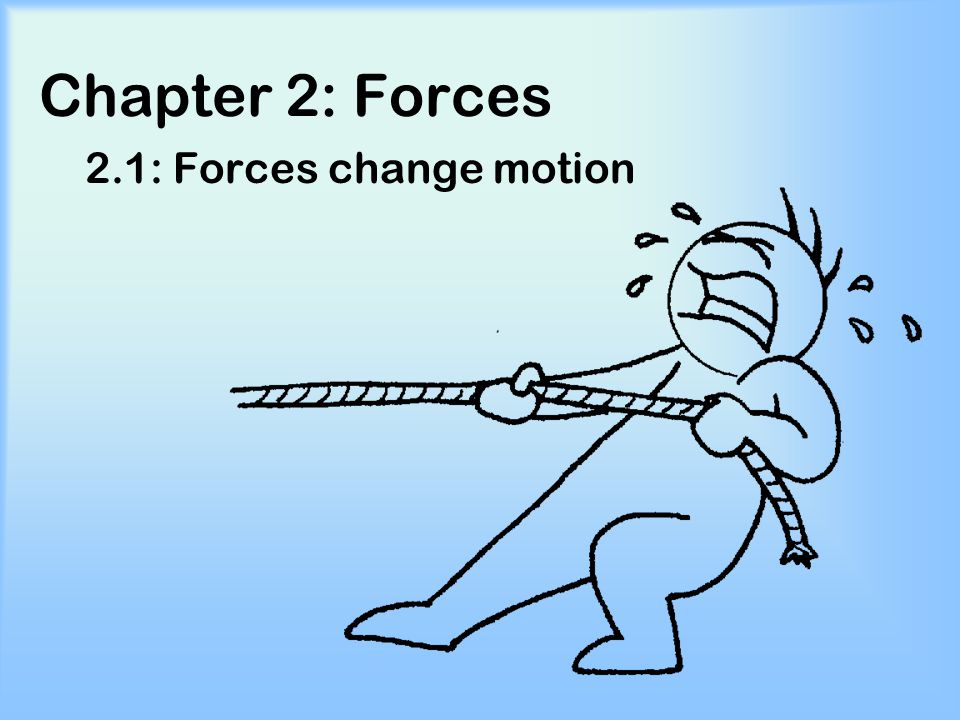 Chapter 2: Forces 2.1: Forces change motion
