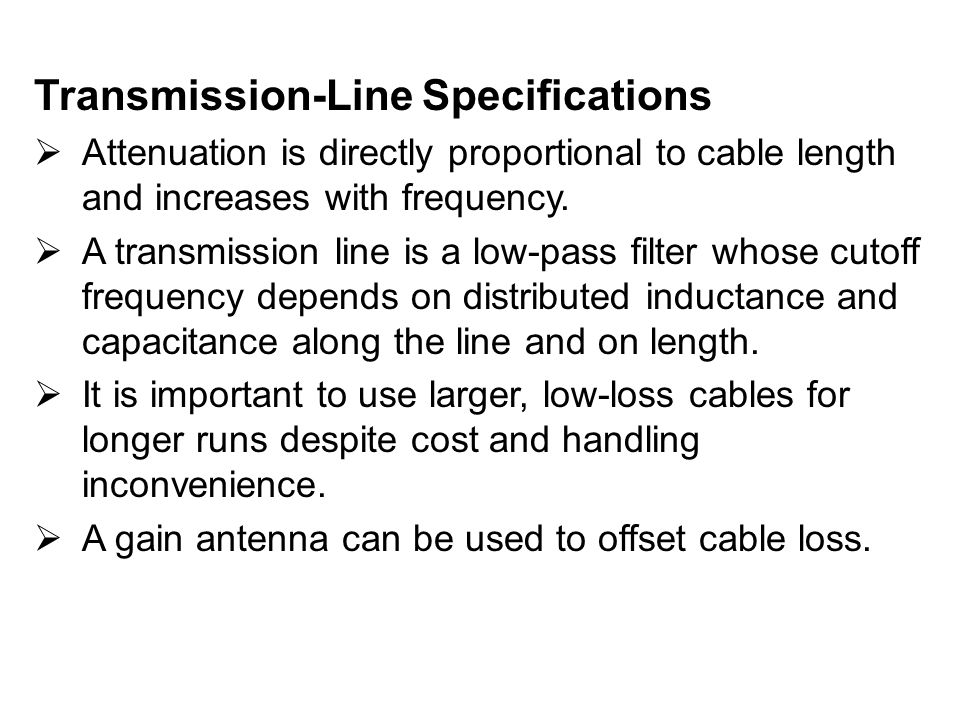 Transmission-Line Specifications
