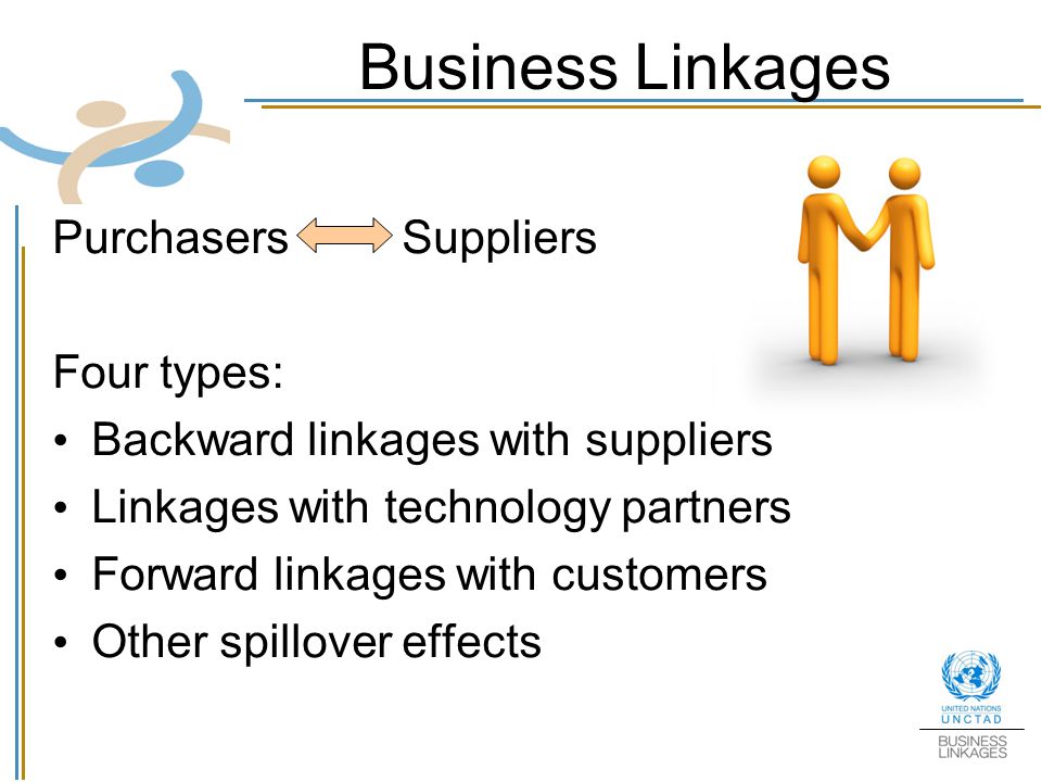 Business Linkages Purchasers Suppliers Four types: