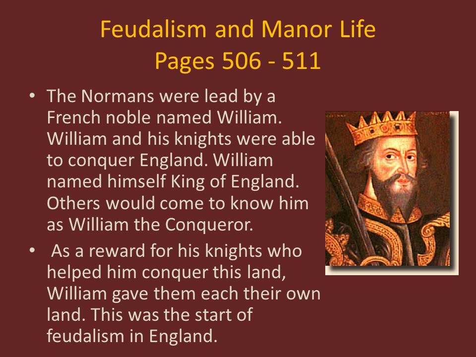 Feudalism and Manor Life Pages