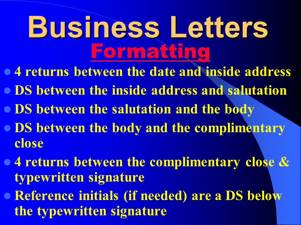 Business Letters Formatting