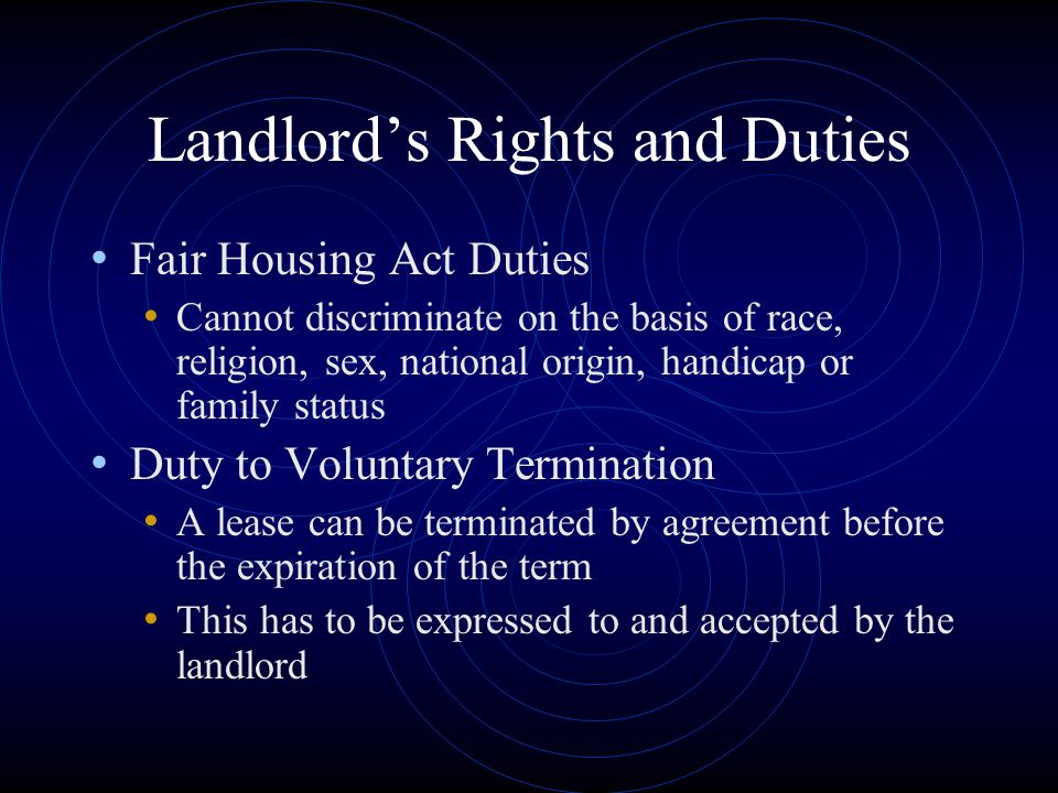Landlord’s Rights and Duties