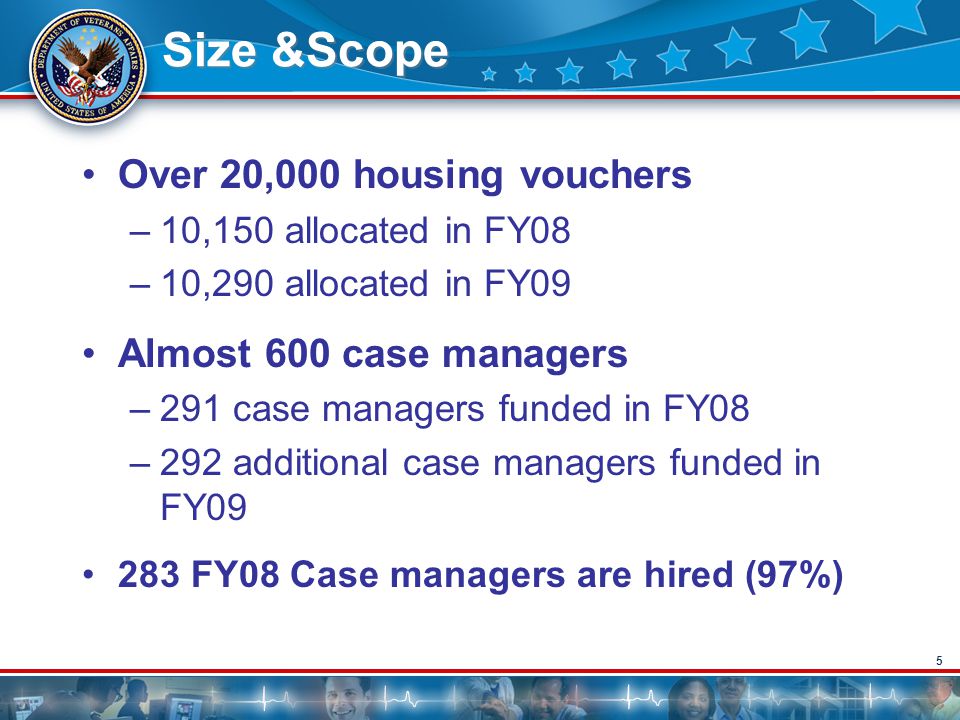 Size &Scope Over 20,000 housing vouchers Almost 600 case managers