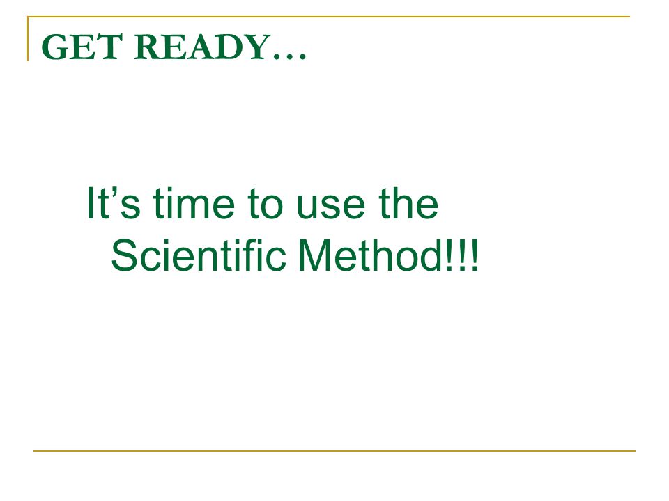 It’s time to use the Scientific Method!!!