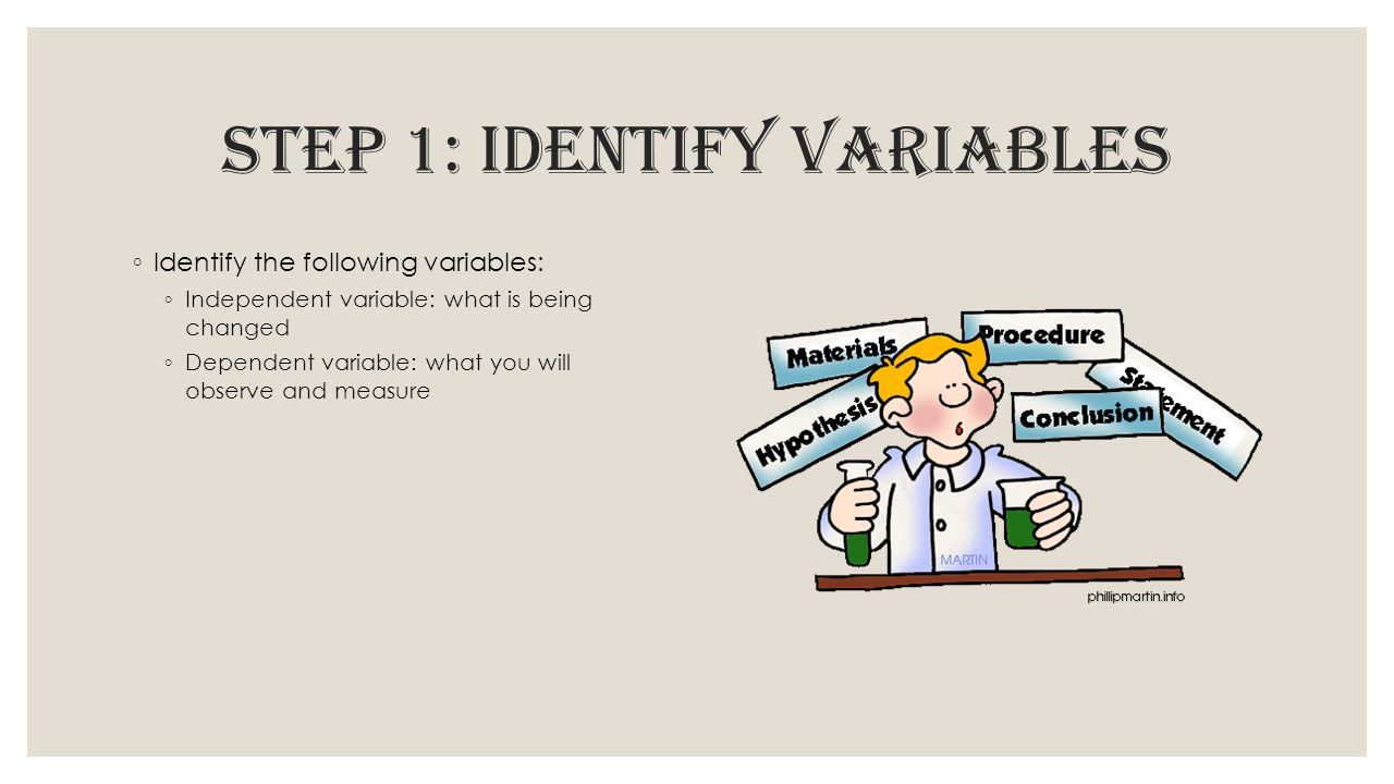 STEP 1: Identify variables