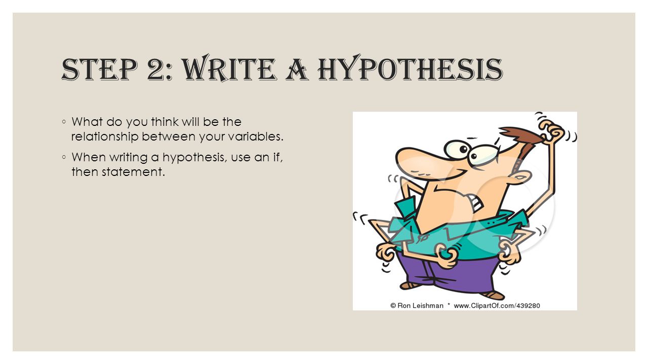 Step 2: write a hypothesis