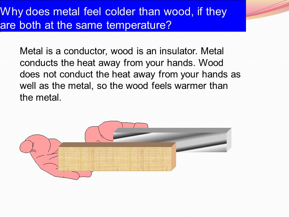 Why does metal feel colder than wood, if they are both at the same temperature