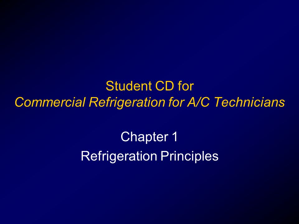Student CD for Commercial Refrigeration for A/C Technicians
