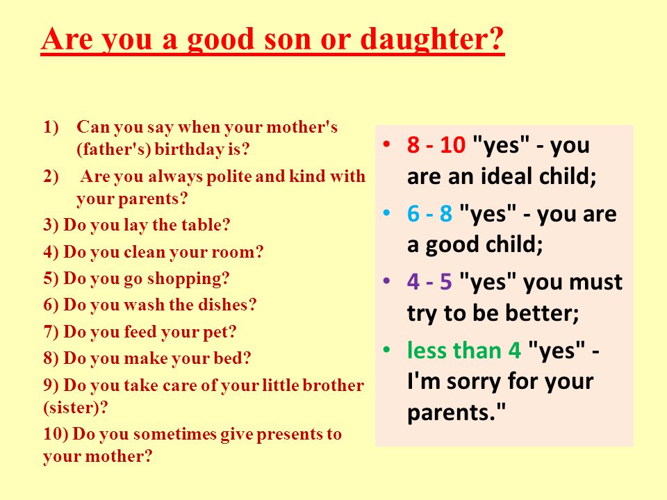 Are you a good son or daughter