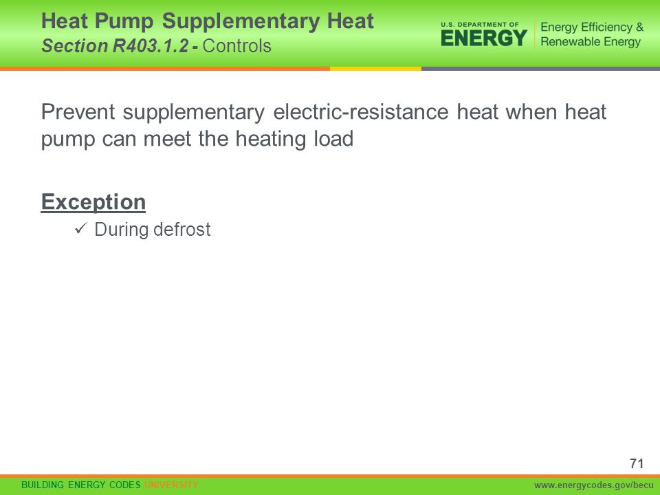 Heat Pump Supplementary Heat Section R Controls