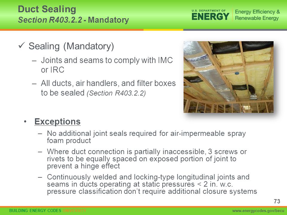 Duct Sealing Section R Mandatory
