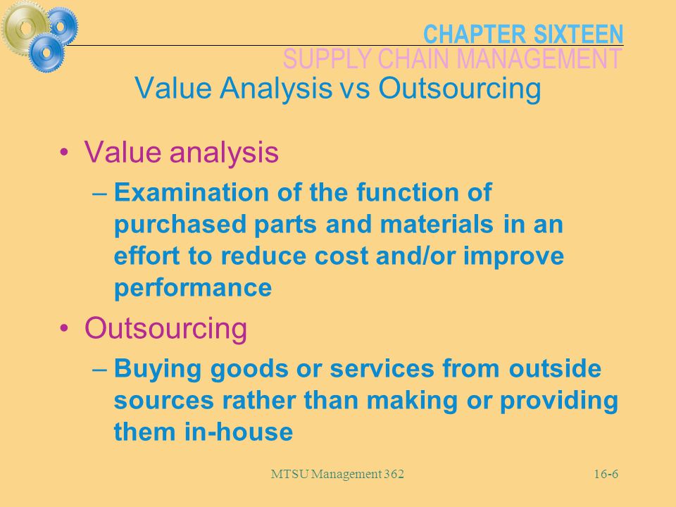 Value Analysis vs Outsourcing