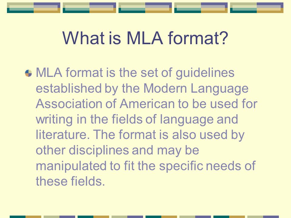 What is MLA format