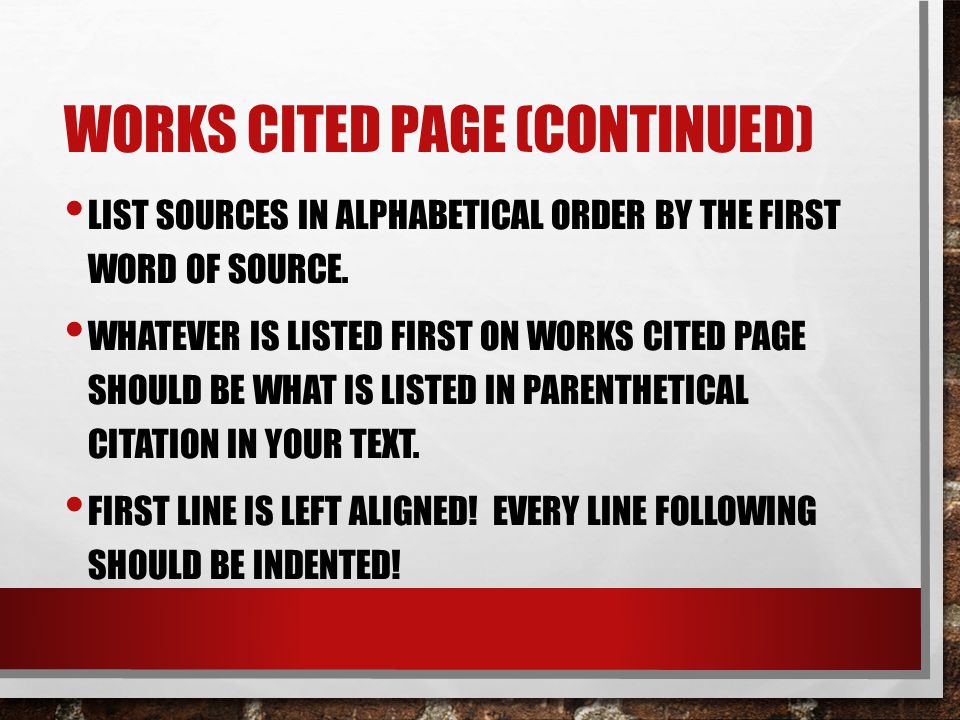 Works Cited page (continued)