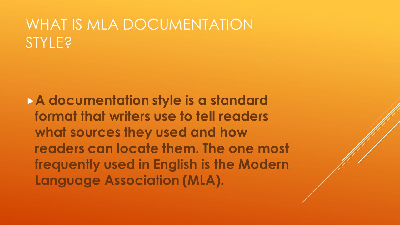 What is MLA documentation style