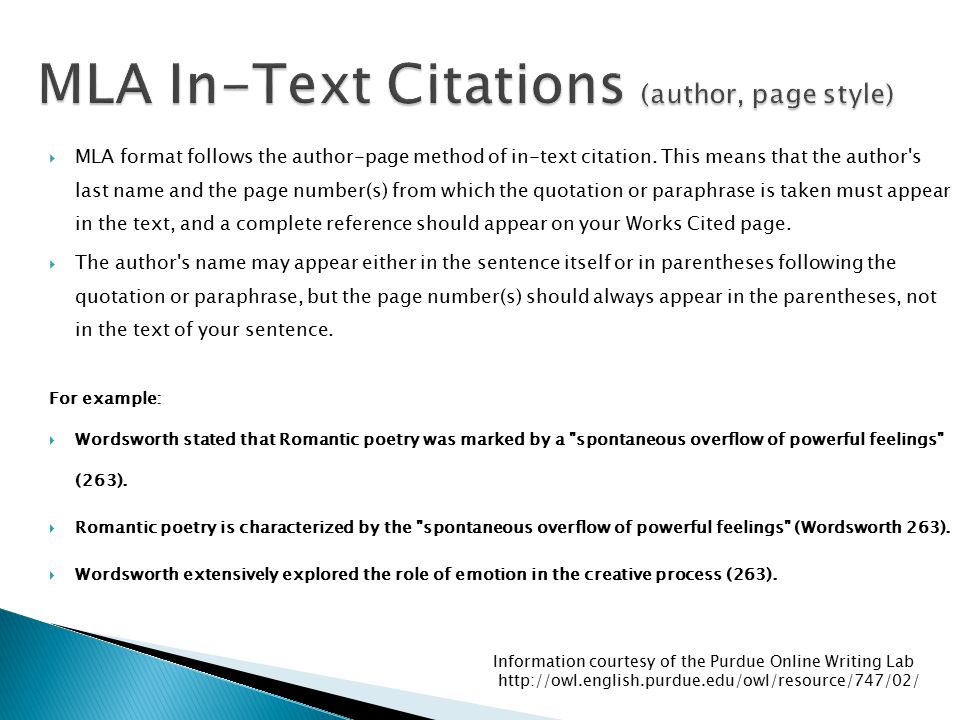 MLA In-Text Citations (author, page style)