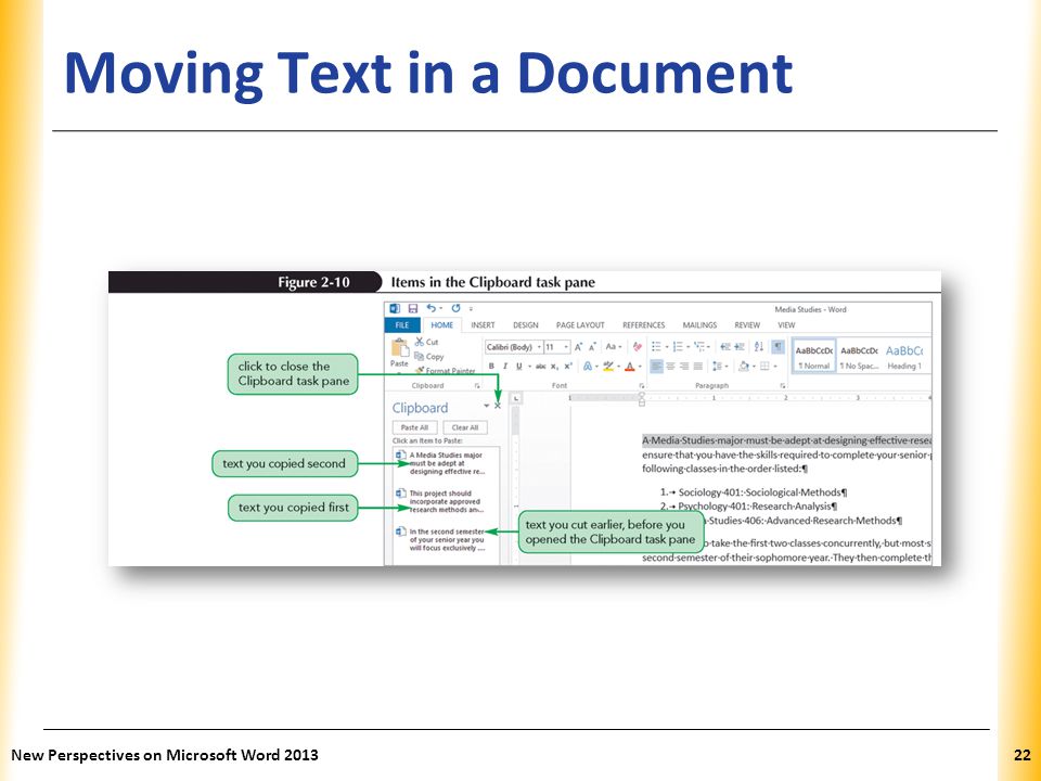 Moving Text in a Document