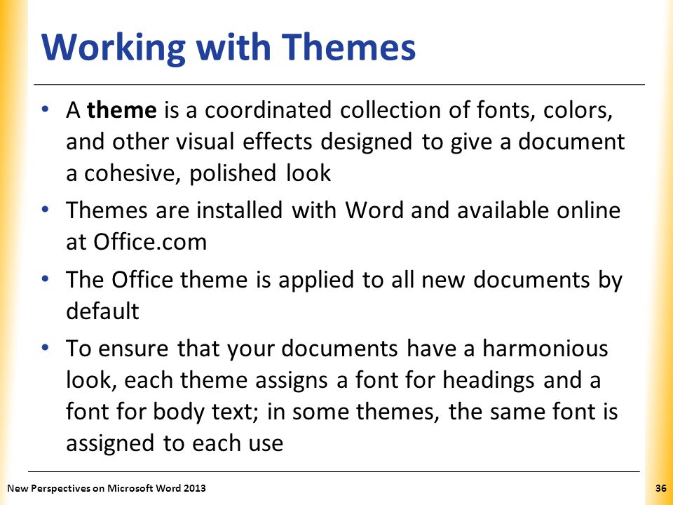 Working with Themes