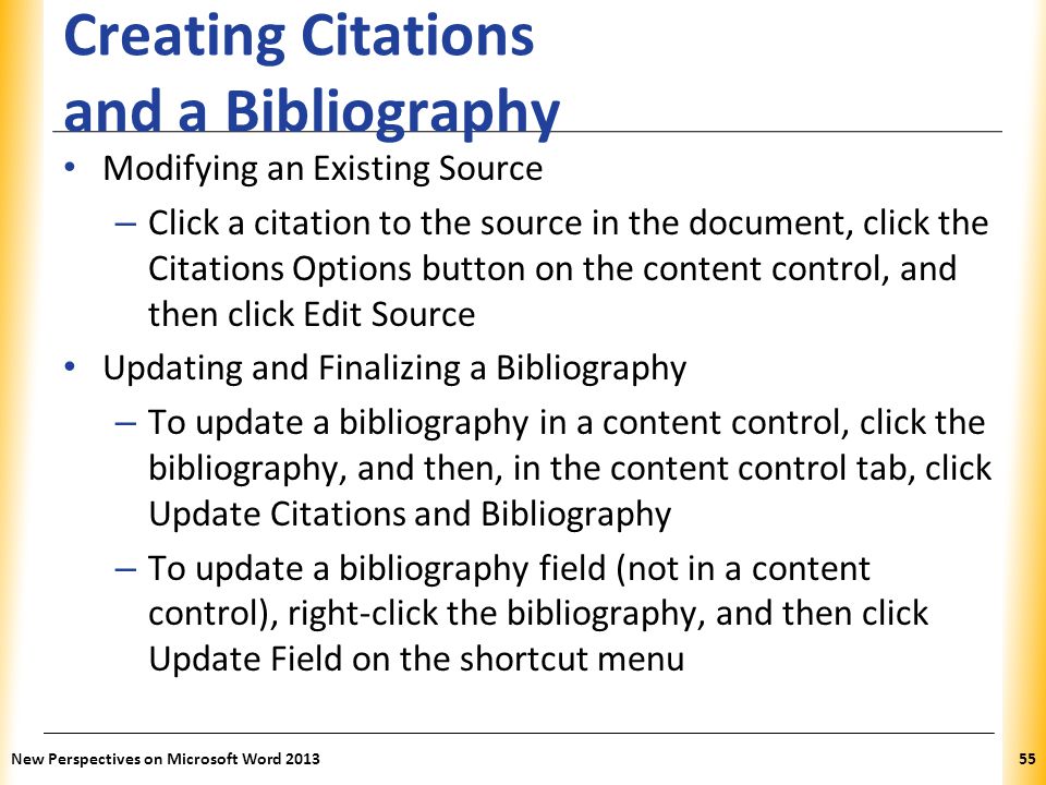 Creating Citations and a Bibliography