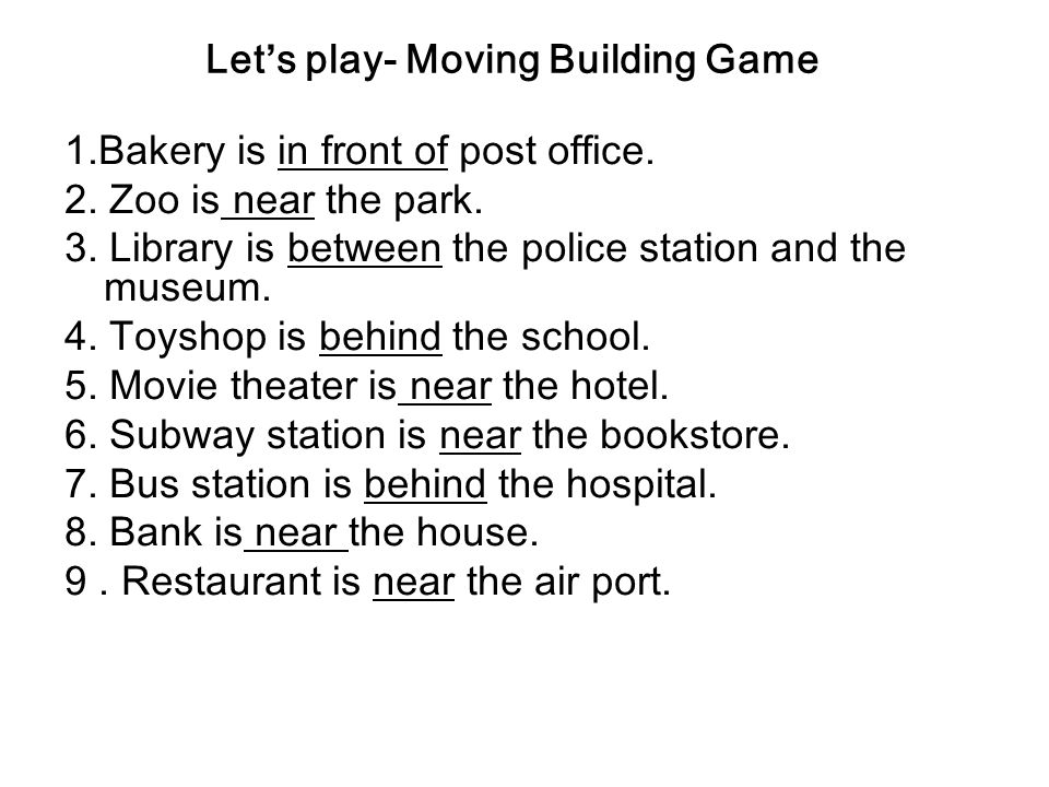 Let’s play- Moving Building Game