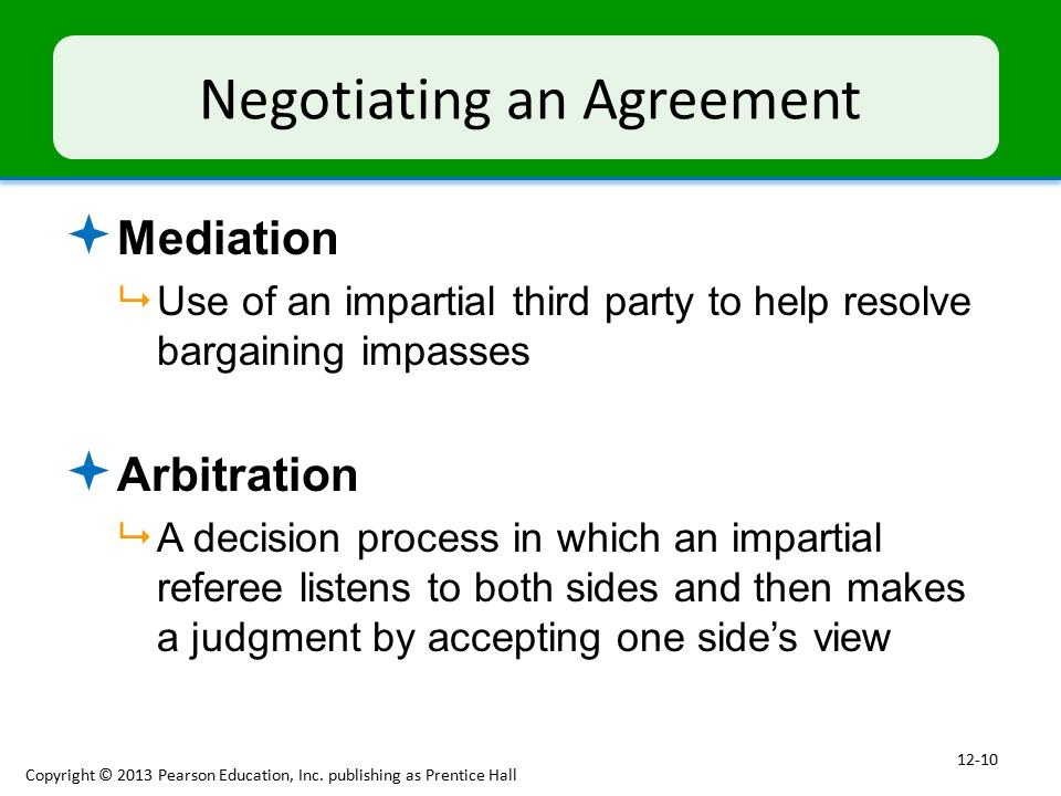Negotiating an Agreement