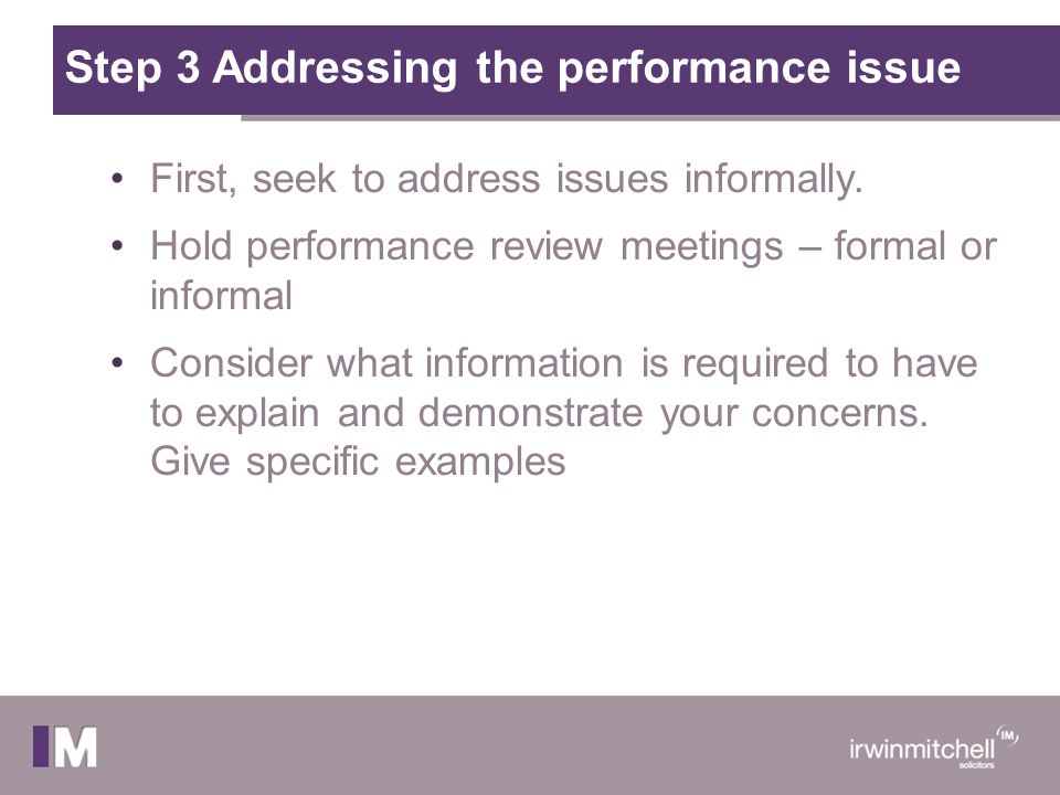 Step 3 Addressing the performance issue