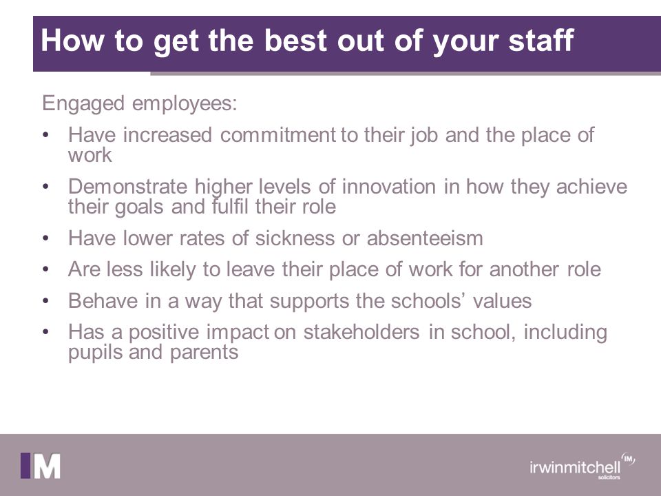How to get the best out of your staff
