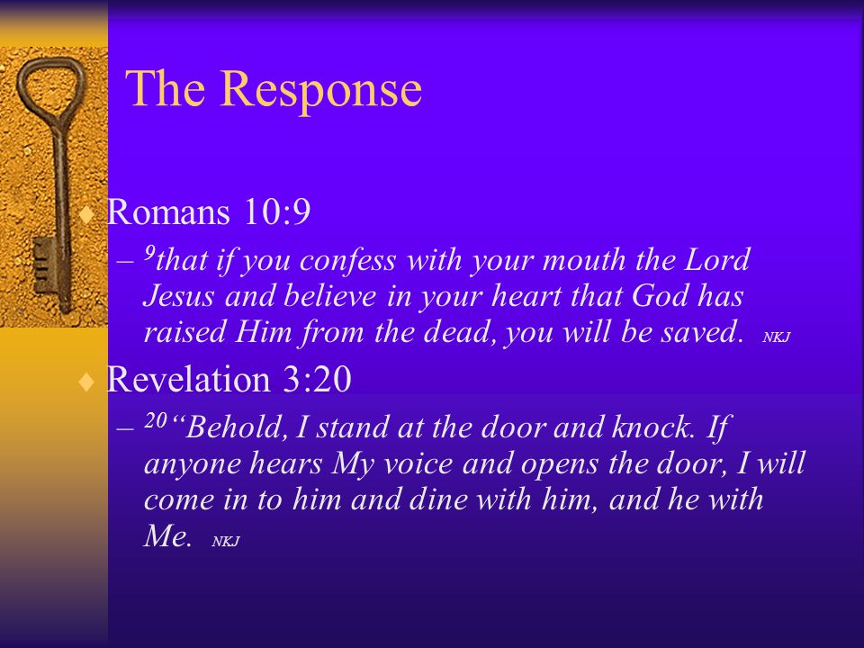 The Response Romans 10:9 Revelation 3:20